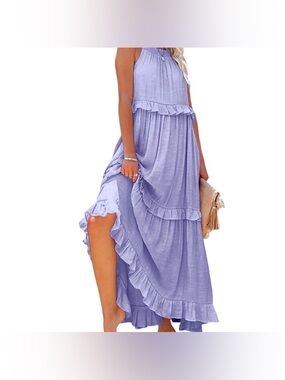 Lilac Ruffled Maxi Dress